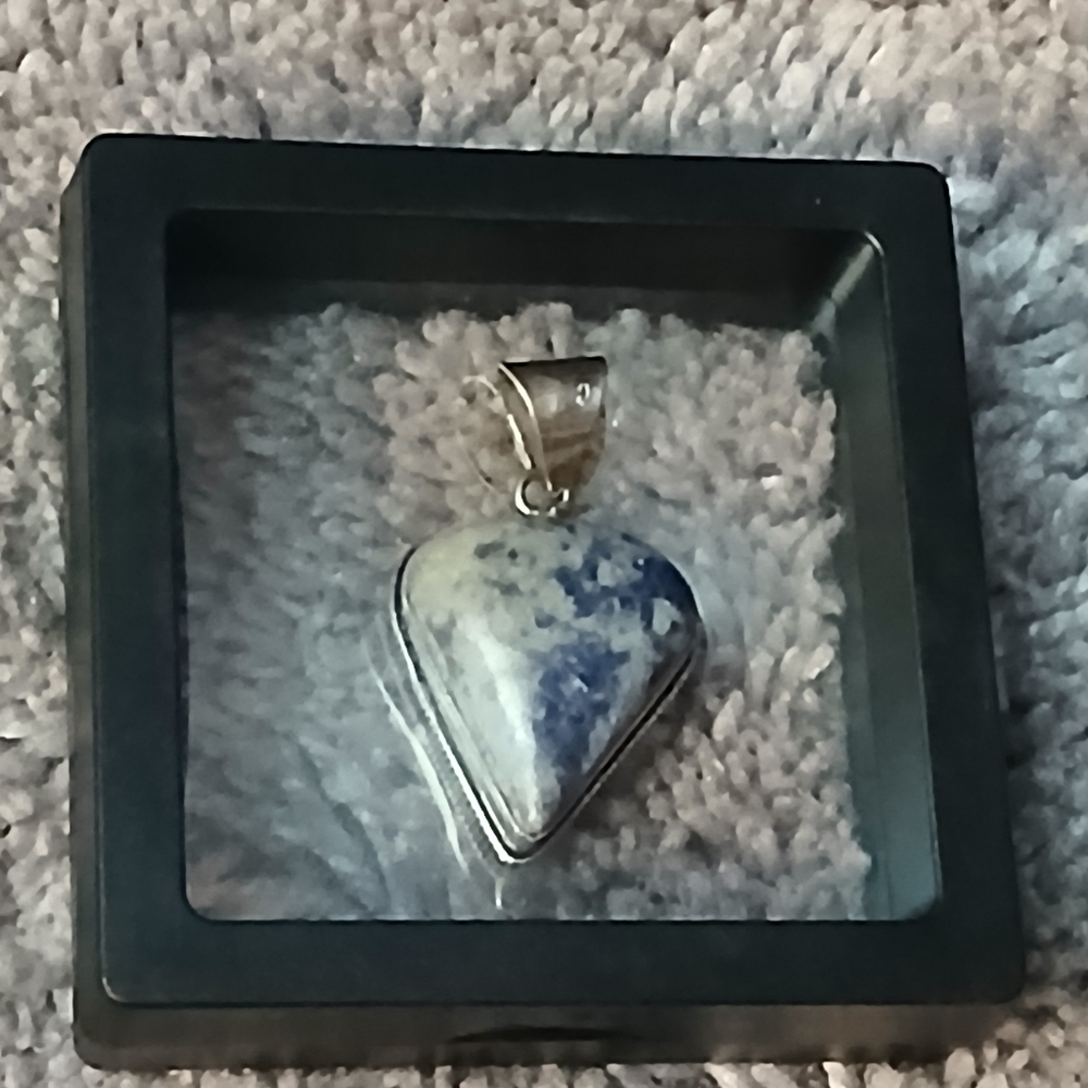 Sodalite Blue and White Gemstone Teardrop Pendant